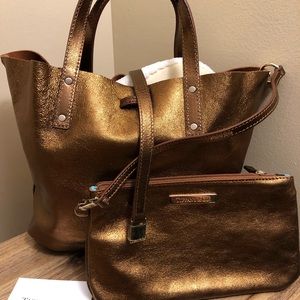 Tiffany Genuine suede leather Tote with wristlet